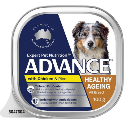 ADVANCE Dog Adult Healthy Ageing with Chicken & Rice 12x100g - Just For Pets Australia