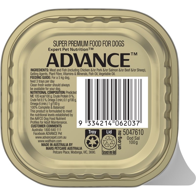 ADVANCE Dog Adult Oodles with Salmon 12x 100g