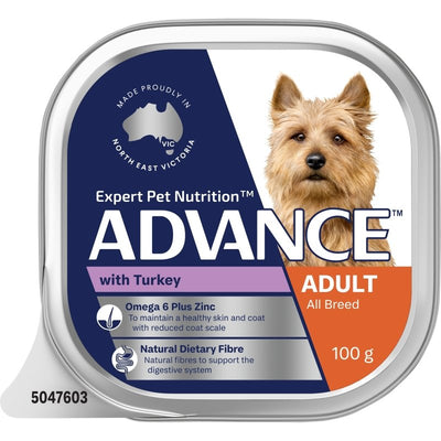 ADVANCE Dog Adult with Turkey 12x100g - Just For Pets Australia
