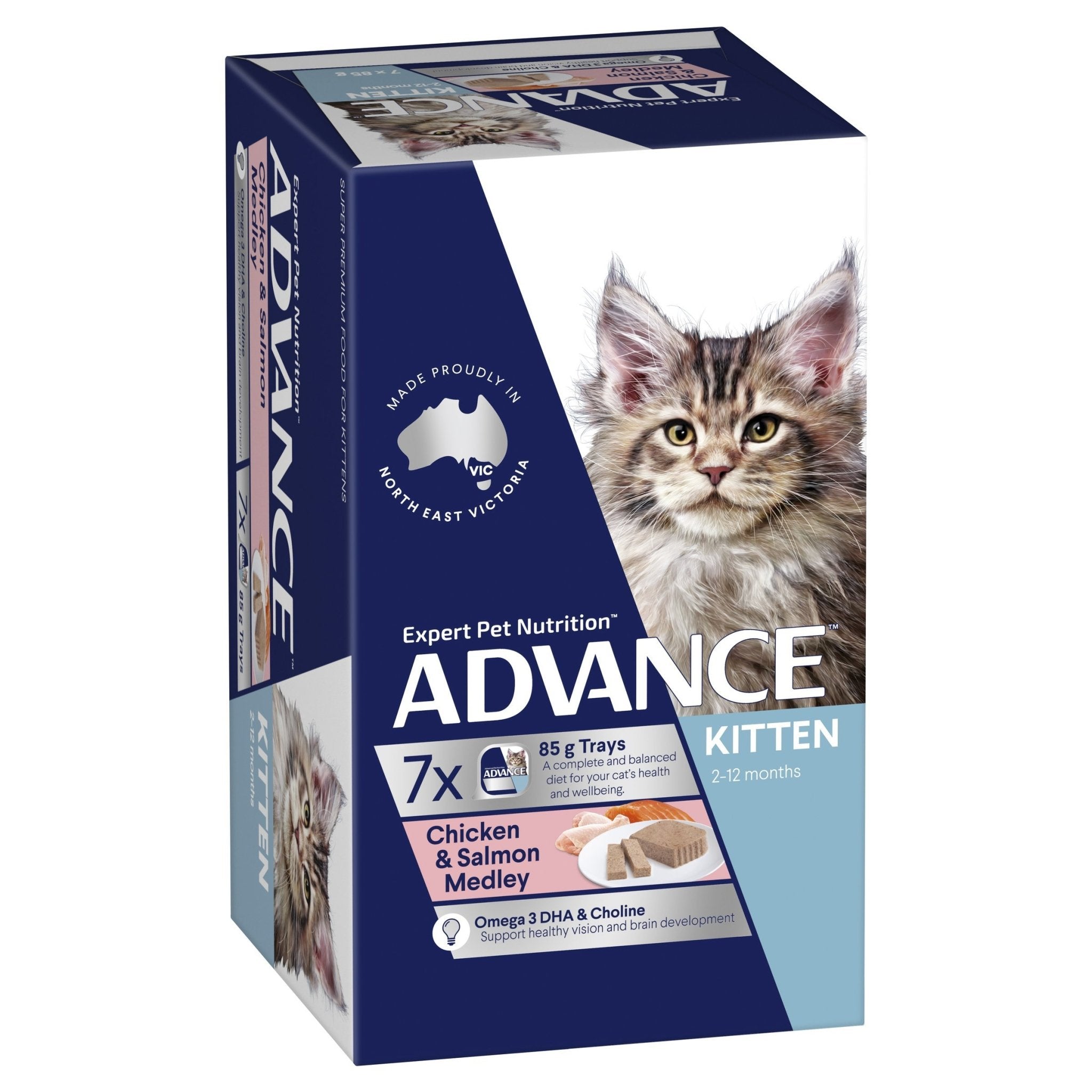 ADVANCE Kitten Wet Cat Food Chicken & Salmon Medley 7x85g Trays