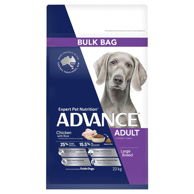 ADVANCE Large Adult Dry Dog Food Chicken with Rice - Just For Pets Australia