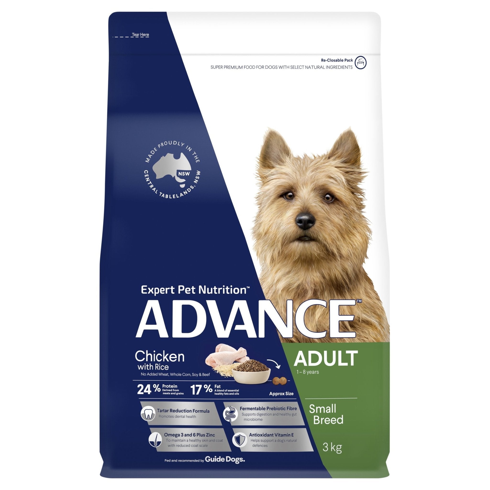 ADVANCE Small Adult Dry Dog Food Chicken with Rice