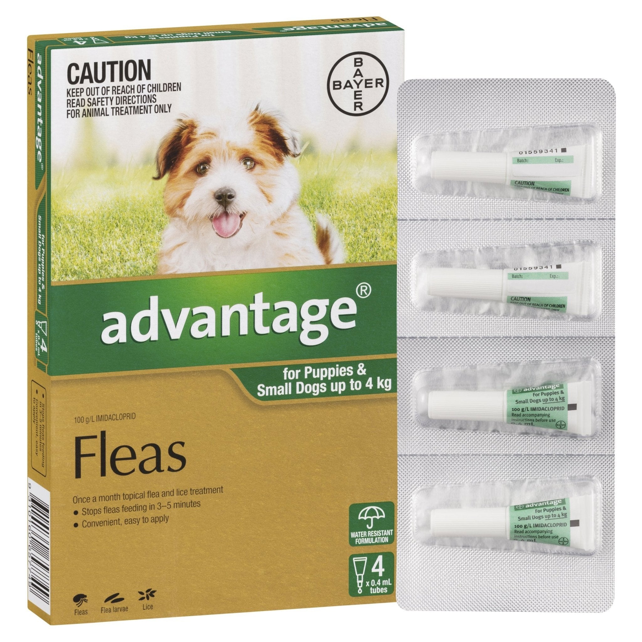 Advantage Fleas for Puppies & Small Dogs up to 4kg