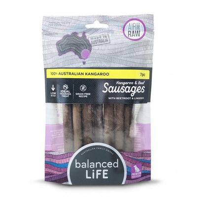 Balanced Life Kangaroo Sausage Dog Treat 7 Pack - Just For Pets Australia