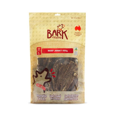 Bark and Beyond BEEF JERKY 450G - Just For Pets Australia