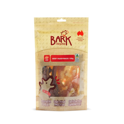 Bark and Beyond BEEF PADDYWACK 150G - Just For Pets Australia