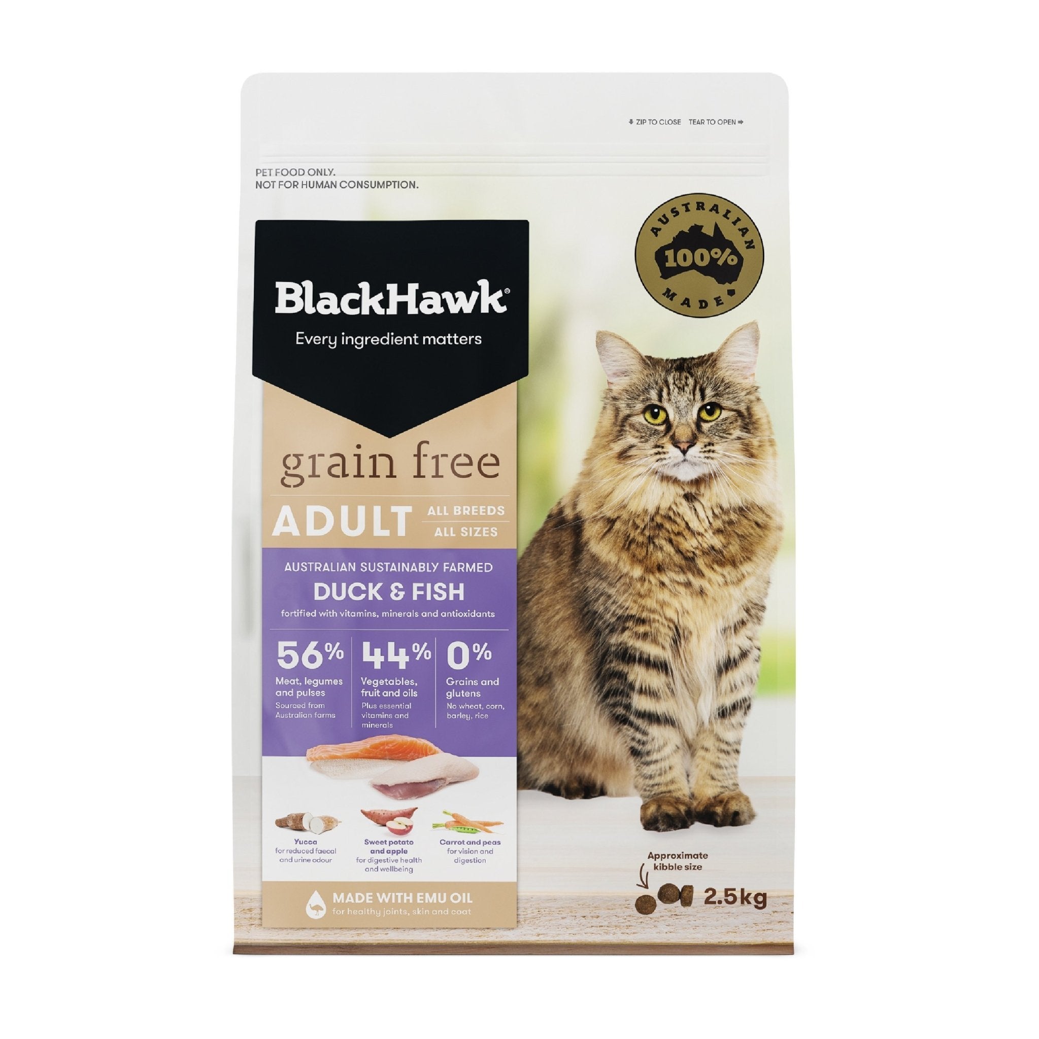 Black Hawk Grain Free Adult Cat Duck & Fish Dry Food