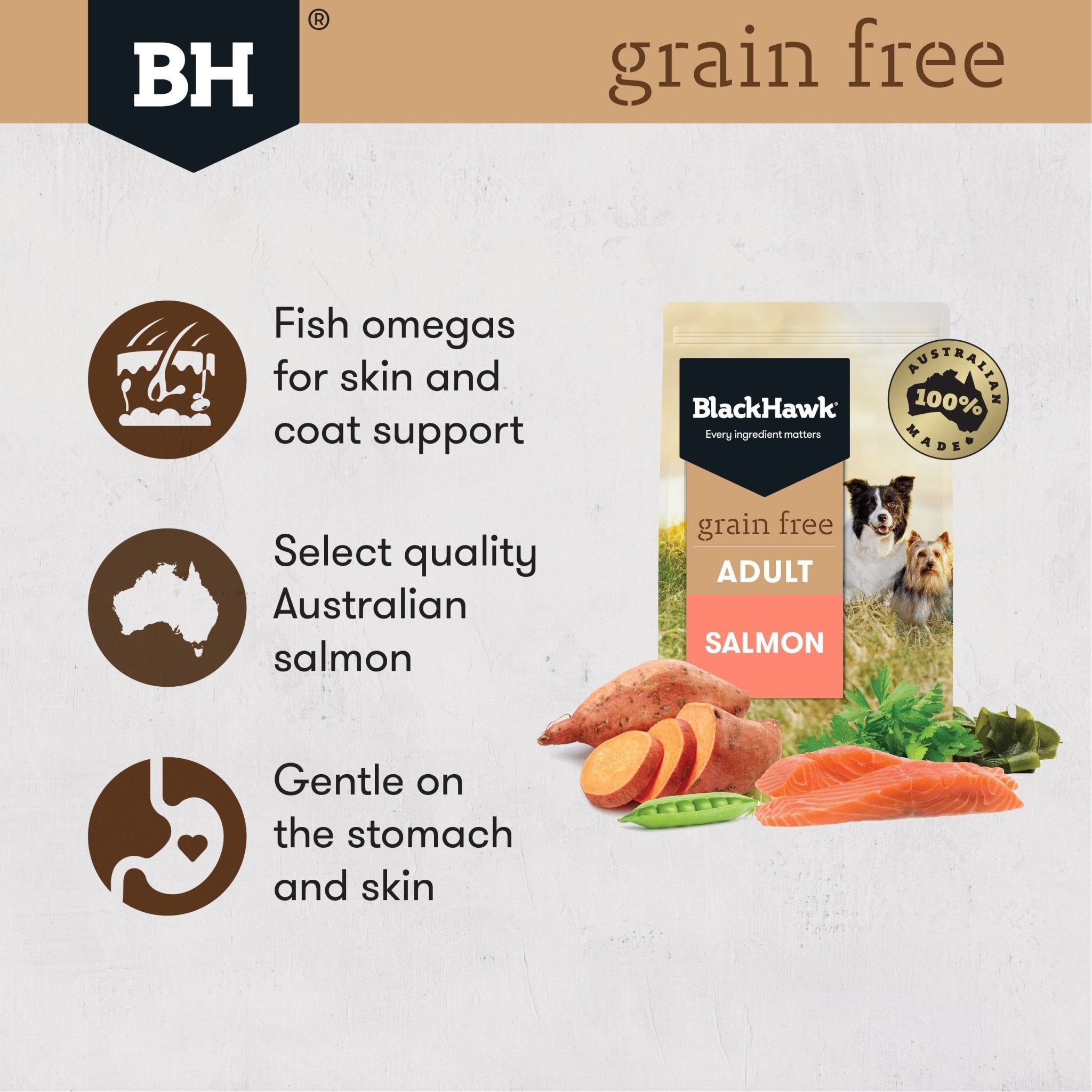 Black Hawk Grain Free Adult Salmon Dry Dog Food