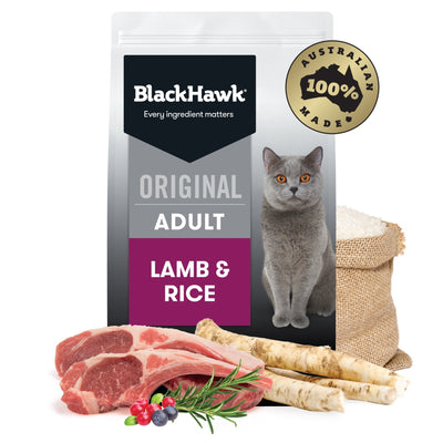 Black Hawk Original Adult Cat Lamb & Rice Dry Food - Just For Pets Australia