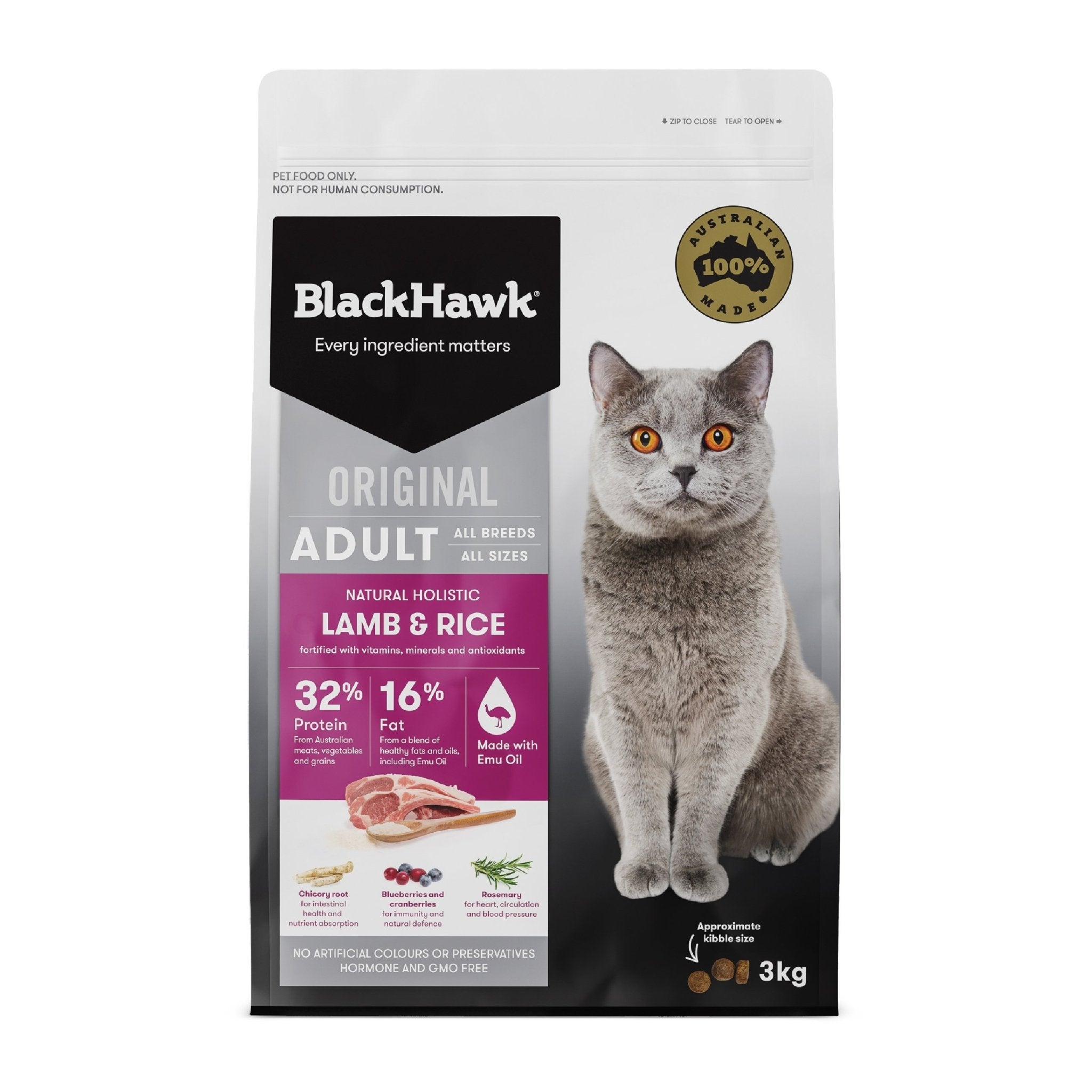 Black Hawk Original Adult Cat Lamb & Rice Dry Food