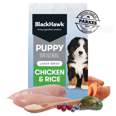 Black Hawk Original Chicken & Rice Large Breed Puppy - Just For Pets Australia