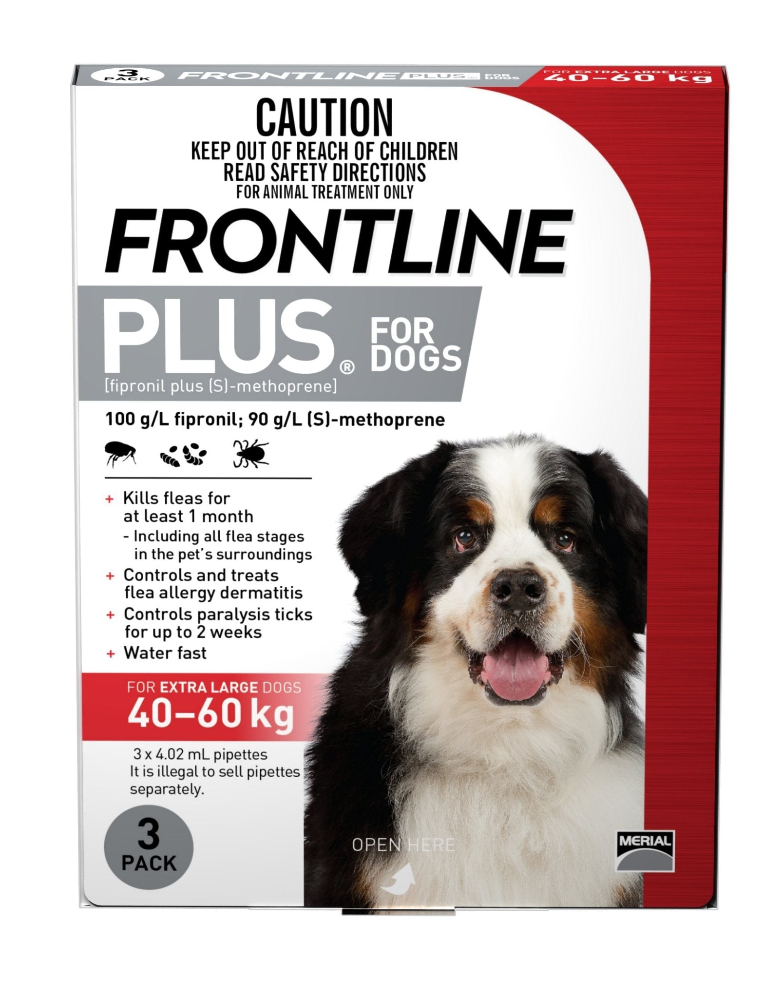 Frontline Plus Red For Extra Large Dogs 40-60kg