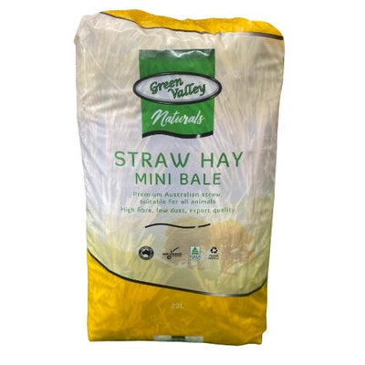Green Valley Naturals Mini Straw Bale 22Ltr - Just For Pets Australia