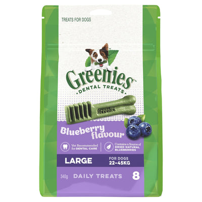 GREENIES™ Blueberry Large Dental Dog Treat 8 Pack 340g - Just For Pets Australia