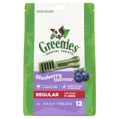 GREENIES™ Blueberry Regular Dental Dog Treat 12 pack 340g - Just For Pets Australia
