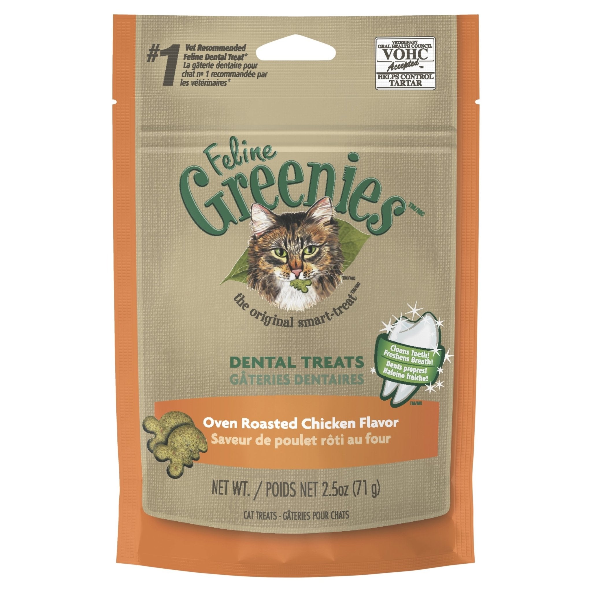 GREENIES™ Feline Dental Cat Treat Oven Roasted Chicken Flavour 10x71g
