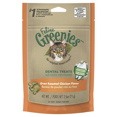 GREENIES™ Feline Dental Cat Treat Oven Roasted Chicken Flavour 10x71g - Just For Pets Australia