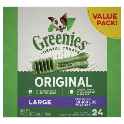 GREENIES™ Original Large Dental Dog Treat 24 Value Pack 1.02kg - Just For Pets Australia