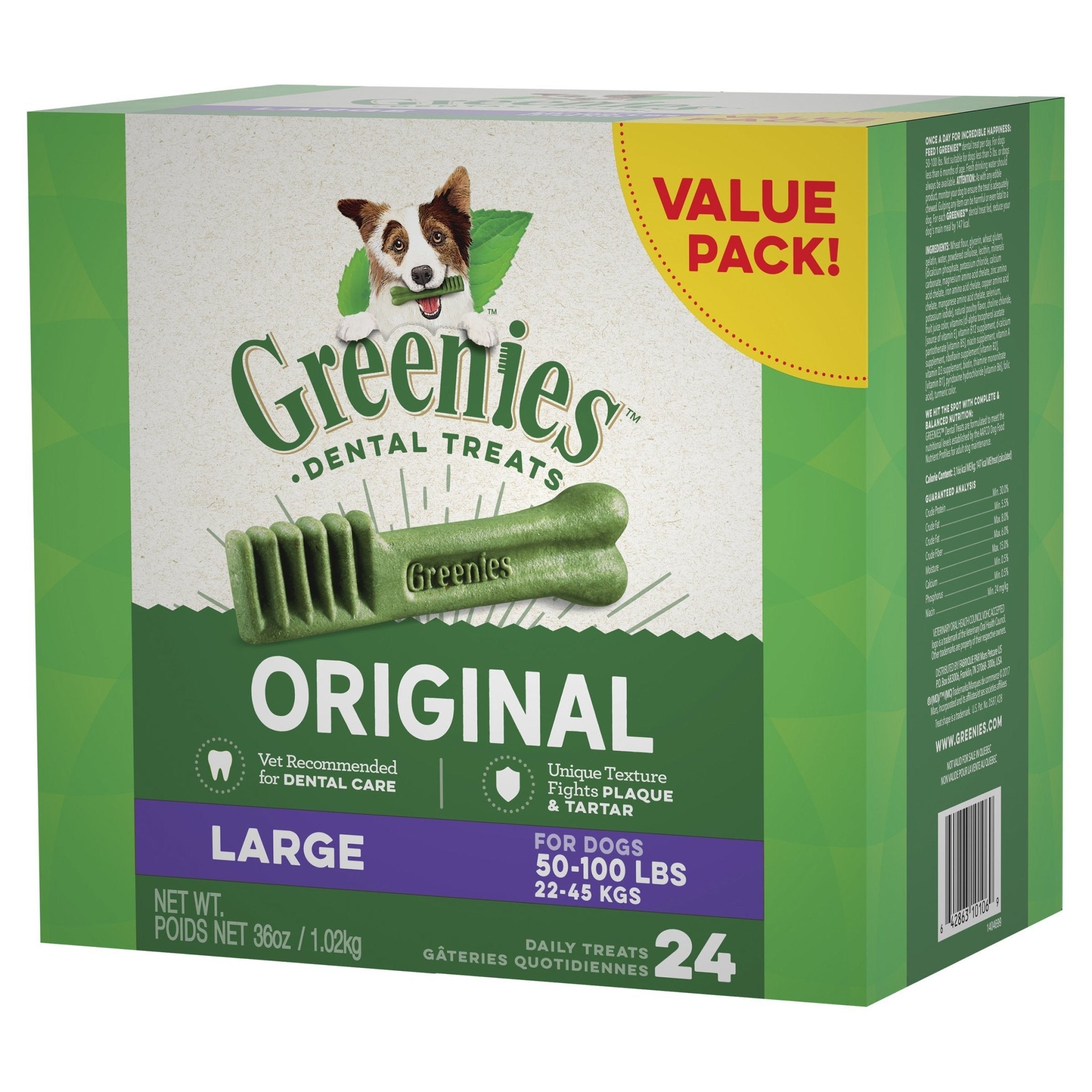 GREENIES™ Original Large Dental Dog Treat 24 Value Pack 1.02kg