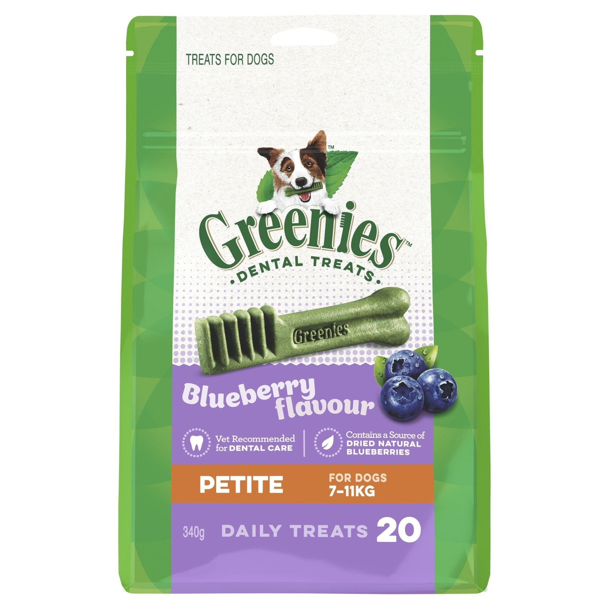 GREENIES™ Petite Dental Dog Treat Blueberry 20 Pack 340g