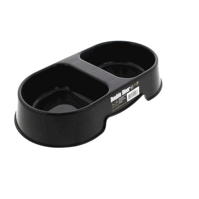 Heavy Duty Double Diner Bowl Black - Just For Pets Australia