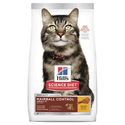 Hill's Science Diet Adult 7+ Hairball Control Senior Dry Cat Food - Just For Pets Australia