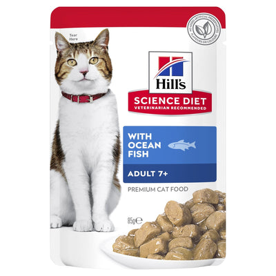 Hill's Science Diet Adult 7+ Ocean Fish Cat Food Pouches 85g - Just For Pets Australia
