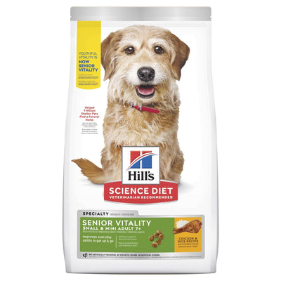 Hill's Science Diet Adult 7+ Senior Vitality Small & Mini Senior Dry Dog Food 1.58kg - Just For Pets Australia