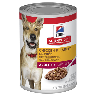 Hill's Science Diet Adult Chicken & Barley Entrée Canned Dog Food, 370g, 12 Pack - Just For Pets Australia