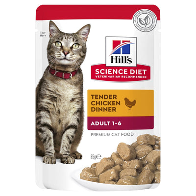 Hill's Science Diet Adult Chicken Cat Food pouches 85g - Just For Pets Australia