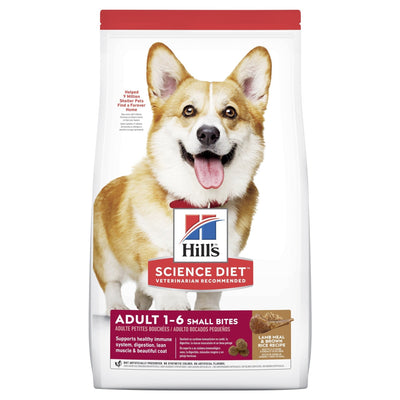 Hill's Science Diet Adult Small Bites Lamb Meal & Brown Rice Recipe Dry Dog Food 7.03kg - Just For Pets Australia