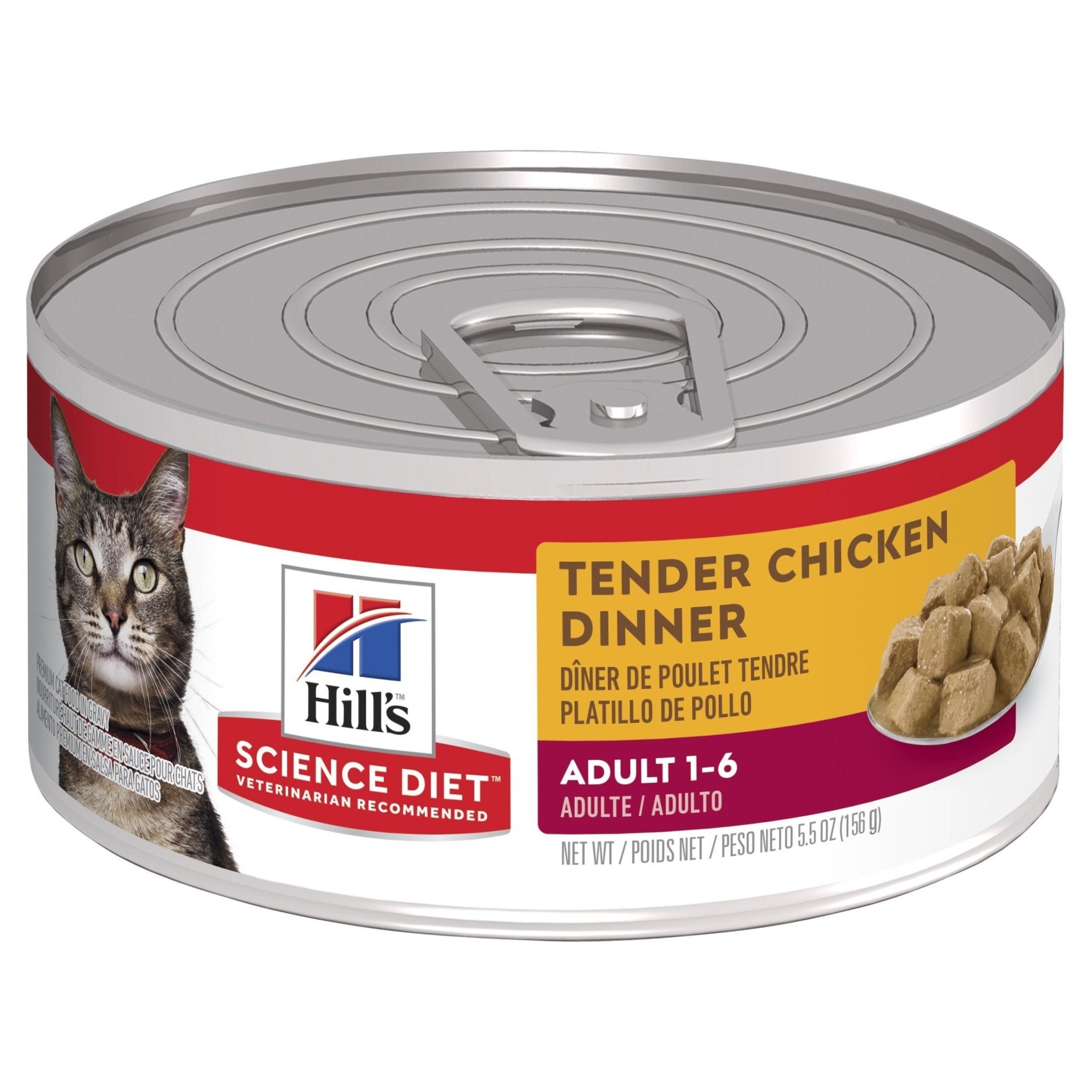 Hill's Science Diet Adult Tender Chicken Dinner Canned Cat Food, 156g, 24 Pack