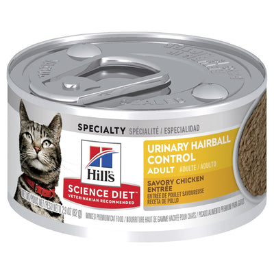 Hill's Science Diet Adult Urinary Hairball Control Canned Cat Food 24 x 82g - Just For Pets Australia