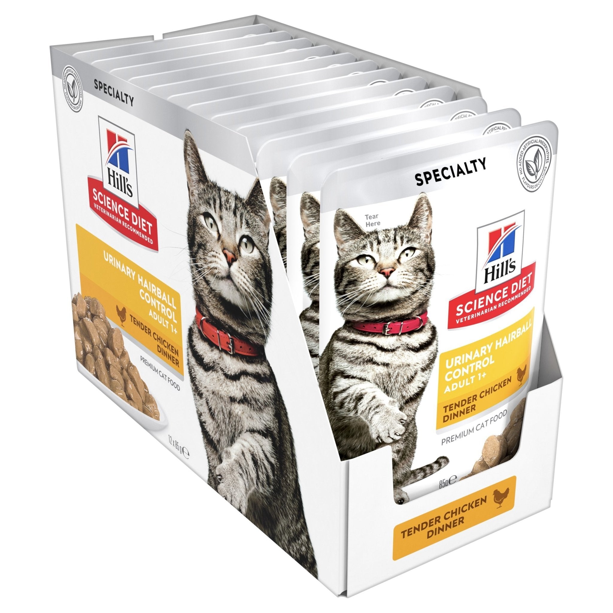 Hill's Science Diet Adult Urinary Hairball Control Chicken Cat Food Pouches 85g