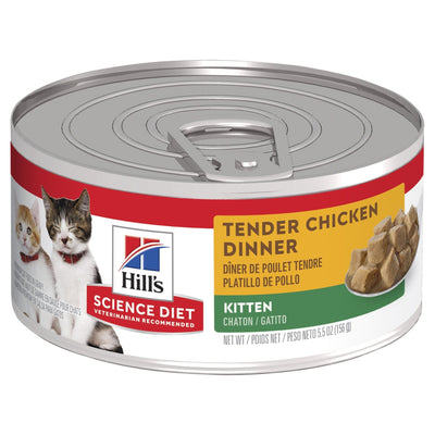 Hill's Science Diet Kitten Tender Chicken Dinner Canned Cat Food 156g 24 Pack - Just For Pets Australia