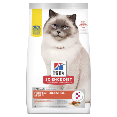 Hill's Science Diet Perfect Digestion Adult 7+ Dry Cat Food 2.72kg - Just For Pets Australia