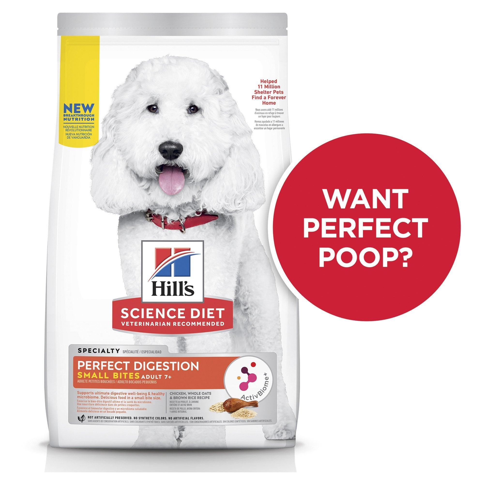 Hill's Science Diet Perfect Digestion Adult 7+ Small Bites Dry Dog Food 5.44kg