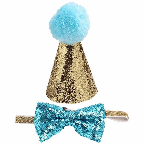 Huds and Toke Glitter Party Hat with Matching Bow Tie