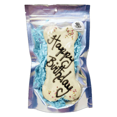 Huds and Toke Happy Birthday Large Bone Shaped Cookie - Just For Pets Australia