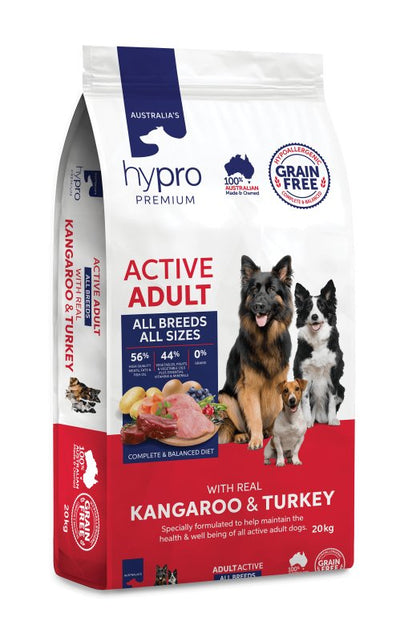 Hypro Premium Grain Free Kangaroo & Turkey Active 20kg - Just For Pets Australia