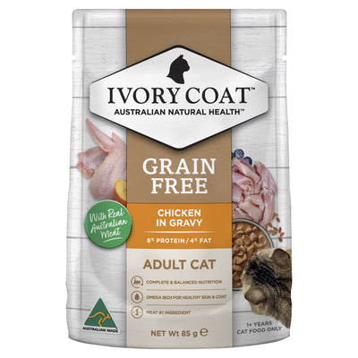 Ivory Coat Chicken in Gravy Wet Cat Food, 12x85g - Just For Pets Australia