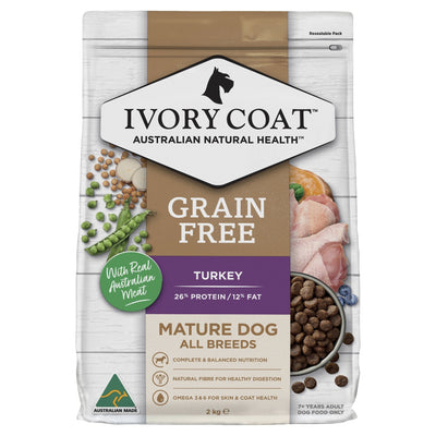 Ivory Coat Grain Free Senior Dry Dog Food Turkey - Just For Pets Australia