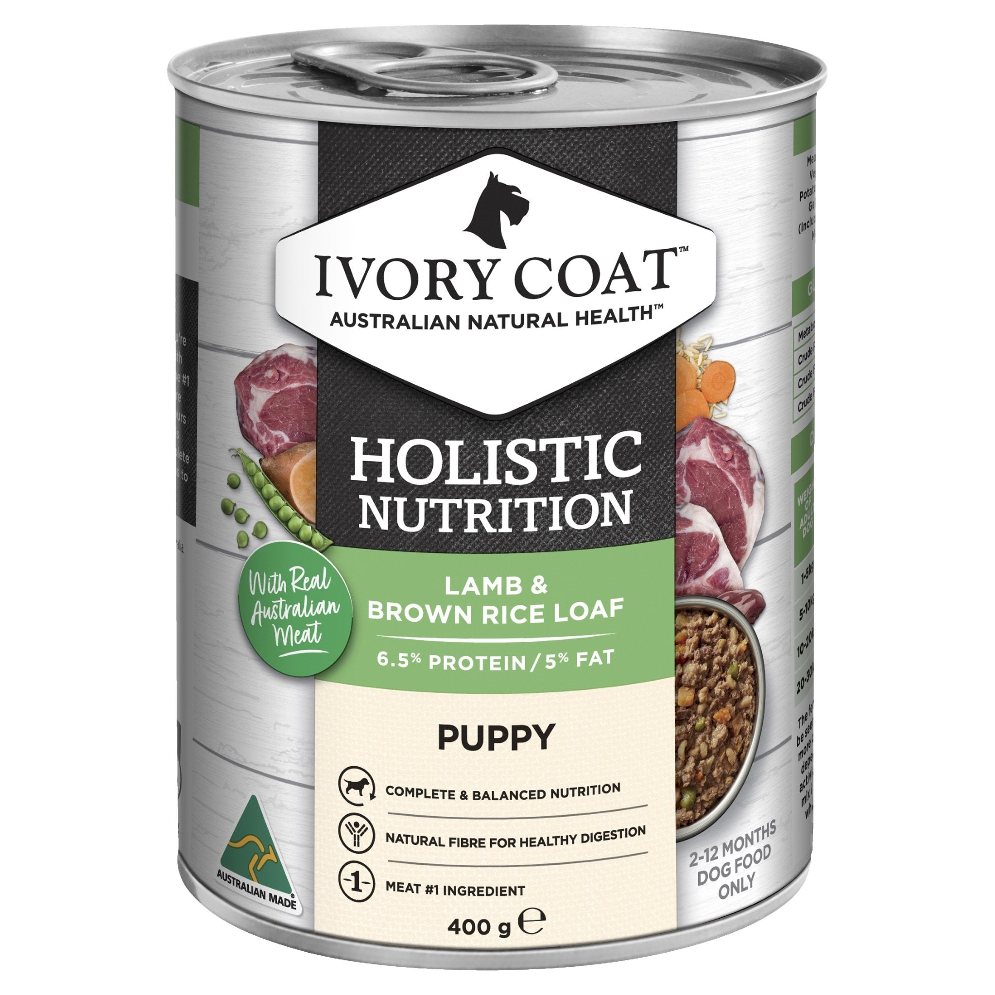 Ivory Coat Lamb & Brown Rice Loaf Wet Puppy Food 12x400g