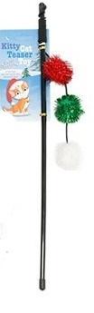 K9 Homes Christmas Cat Teaser Stick with Sparkly Balls