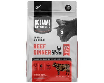 KIWI KITCHENS AIR DRIED BEEF WITH CHICKEN CAT DINNER - Just For Pets Australia
