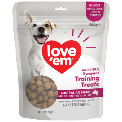 love'em Kangaroo Training Treats Dog Treats 400g - Just For Pets Australia