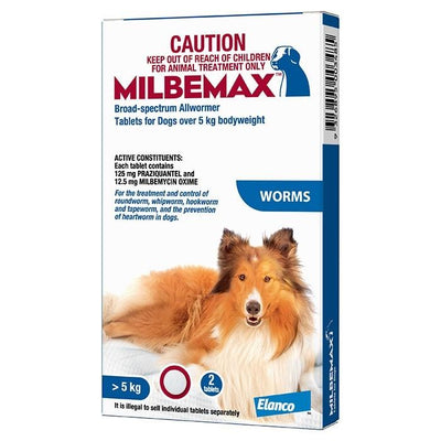 Milbemax for Large Dogs 5kg to 25kg 2Pack - Just For Pets Australia