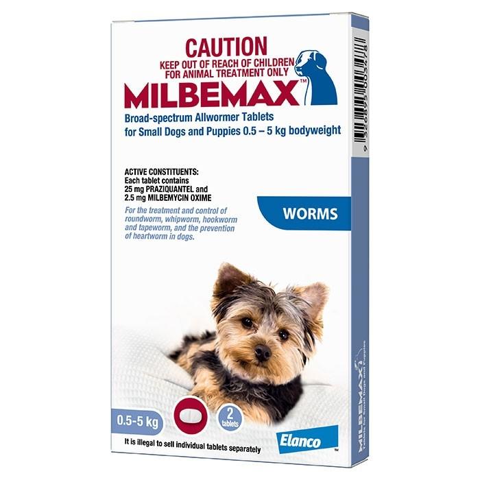Milbemax for Small Dogs 0.5 to 5kg 2Pack