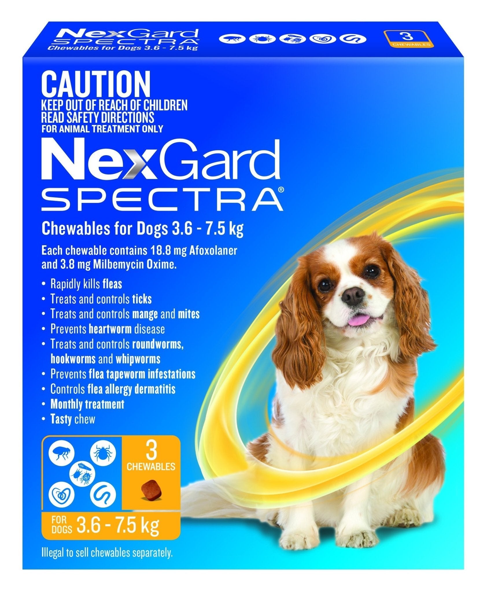 NexGard Spectra Chews For Dogs 3.6-7.5kg