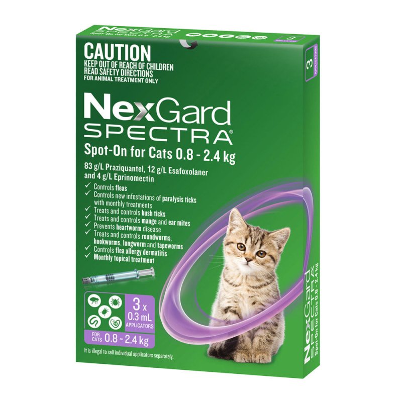 NexGard Spectra Spot on For Cats 0.8kg-2.4kg